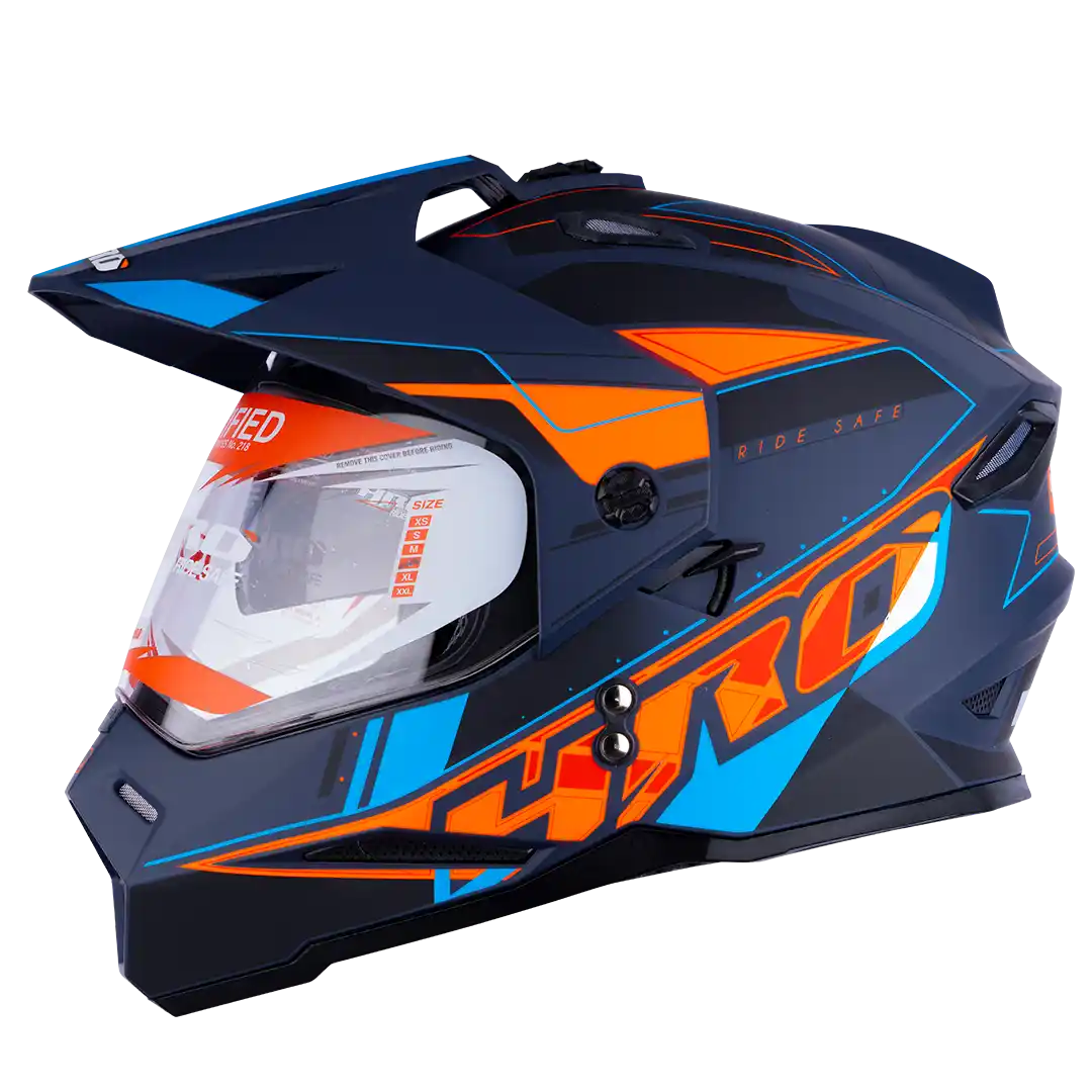 CASCO HRO MX330DV VOLTEX AZUL/NARANJA